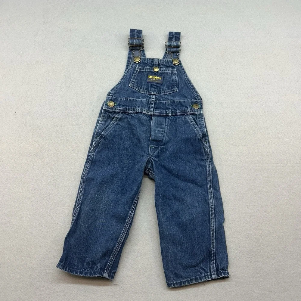 Vintage Oshkosh Vestbak Bib Overalls Denim Kids Toddler Size 2t/3t USA Cotton